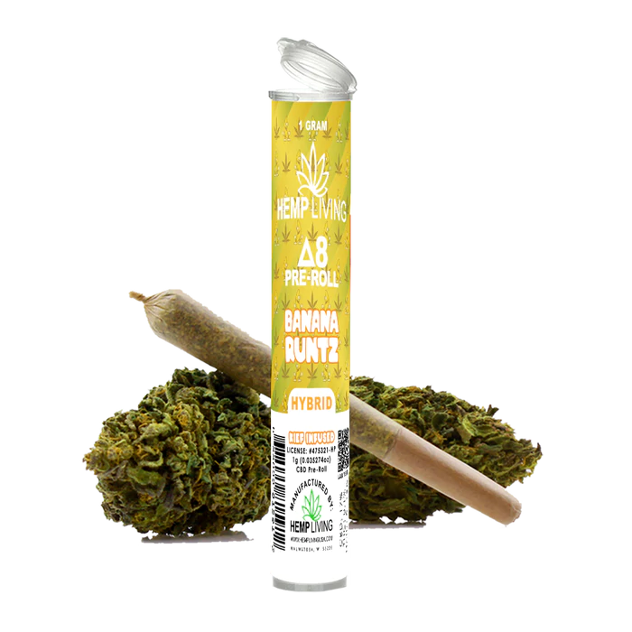 Delta 8 Flower 1g Pre-Roll Banana Runtz