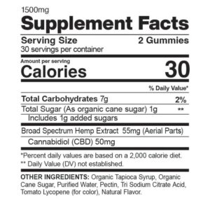 CBDfx Original Mixed Berry CBD Gummies Broad Spectrum THC Free 60ct 1500mg CBD 3